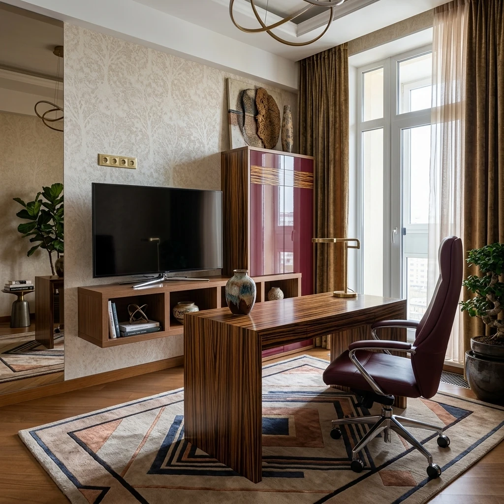 Дизайн кабинета в стиле Эклектика — фото интерьера от нейросети RoomGPT