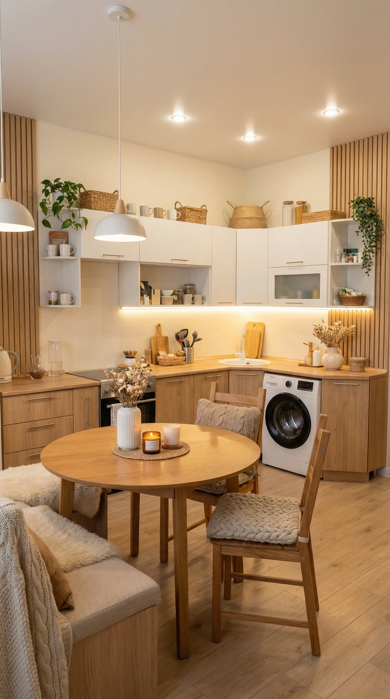 Дизайн интерьера в стиле Хюгге — Кухня от нейросети RoomGPT