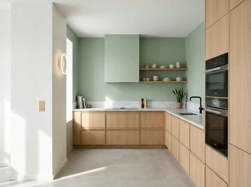 Дизайн кухни в стиле Сканди — фото интерьера от нейросети RoomGPT