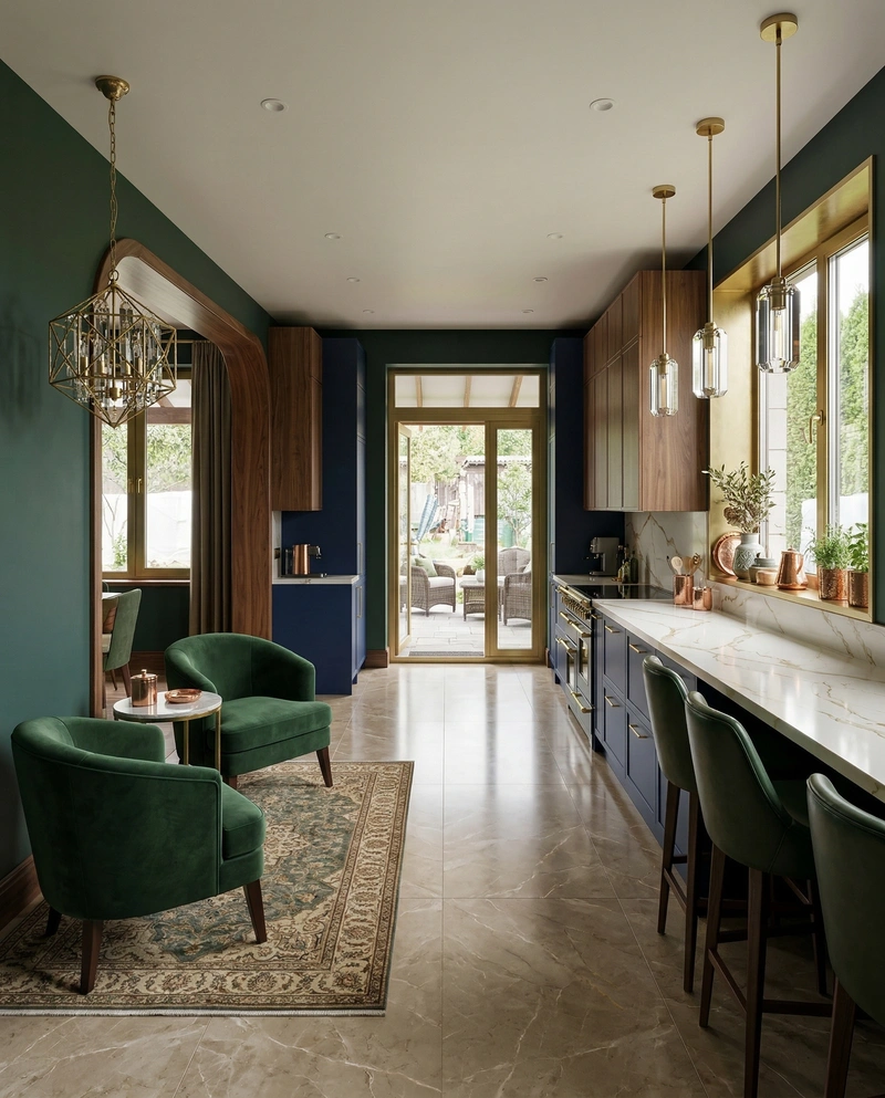 Дизайн кухни в стиле Британский — фото интерьера от нейросети RoomGPT