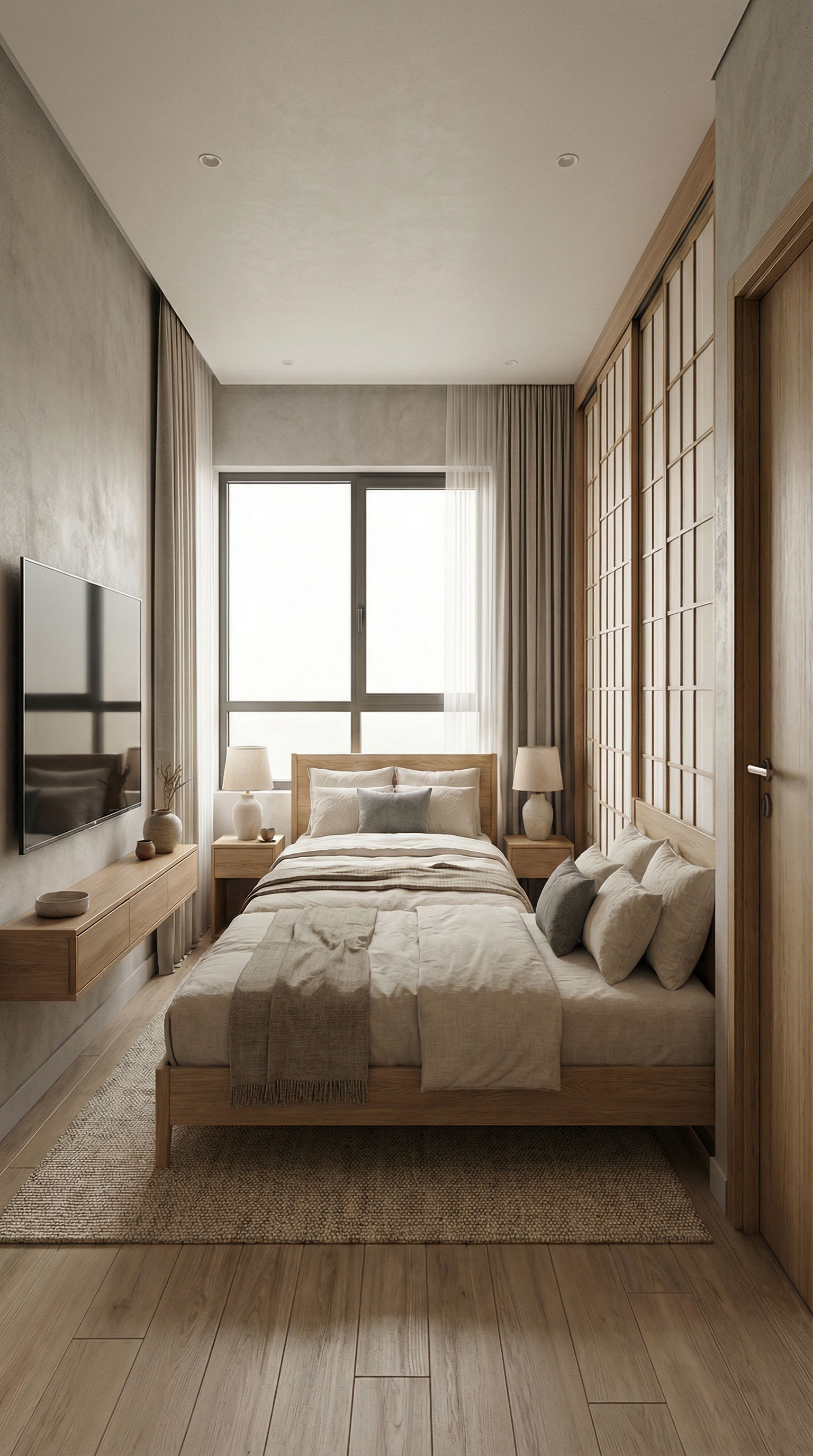 Дизайн гостиной в стиле Japandi — фото интерьера от нейросети RoomGPT