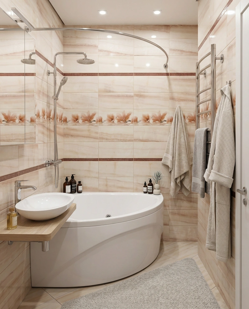 Дизайн интерьера в стиле Сканди — Ванная от нейросети RoomGPT