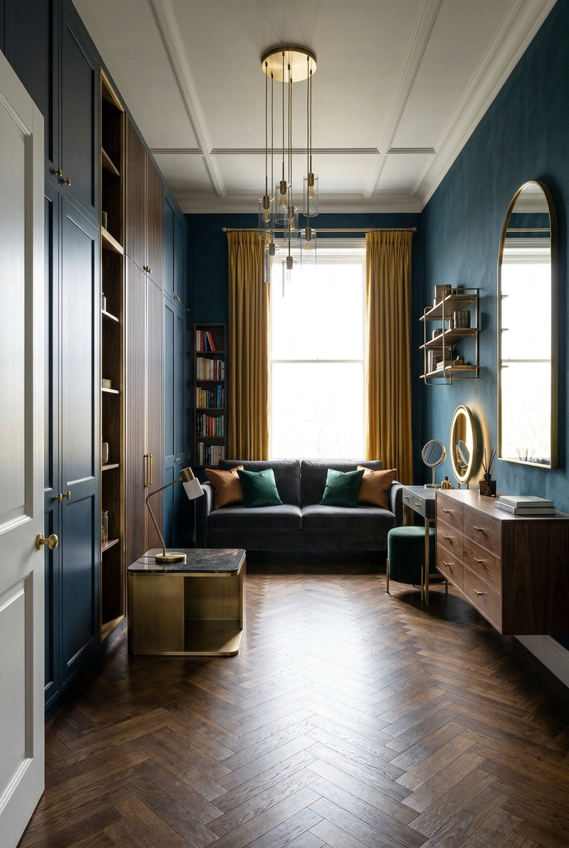 Дизайн спальни в стиле Британский — фото интерьера от нейросети RoomGPT