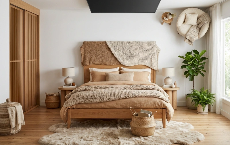 Дизайн интерьера в стиле Хюгге — Спальня от нейросети RoomGPT