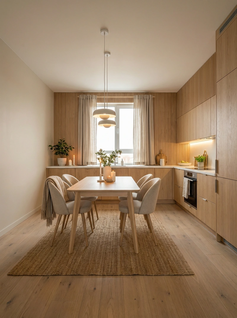 Дизайн интерьера в стиле Хюгге — Кухня от нейросети RoomGPT