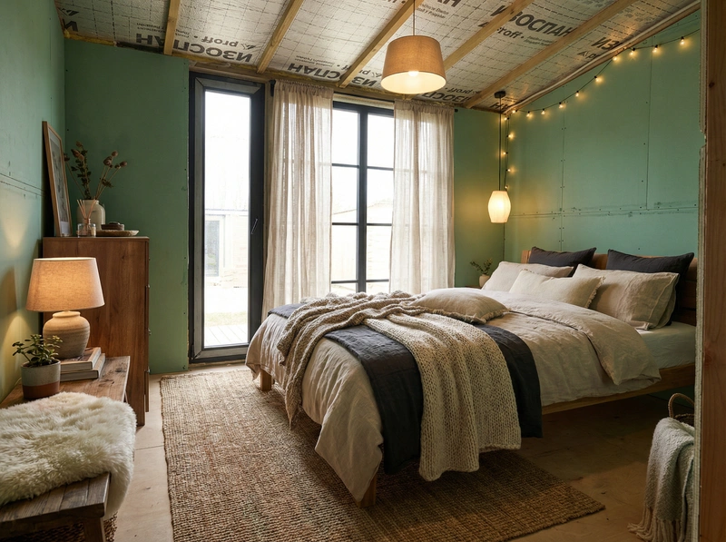 Дизайн интерьера в стиле Хюгге — Спальня от нейросети RoomGPT