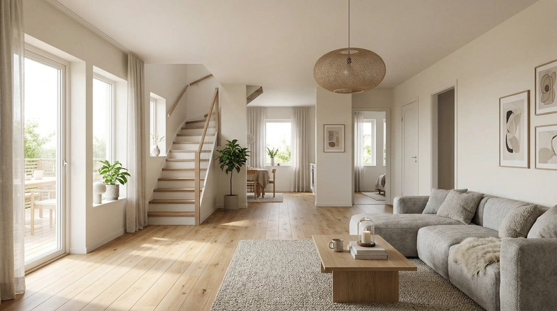 Дизайн интерьера в стиле Хюгге — Гостиная от нейросети RoomGPT