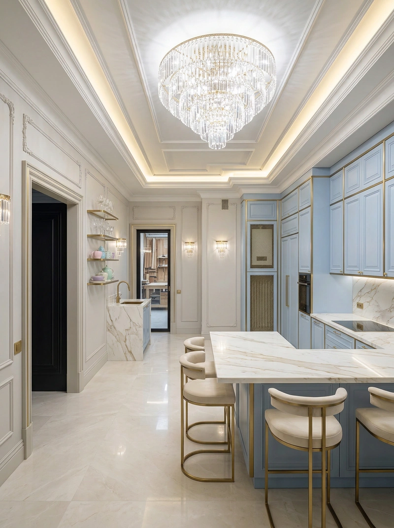 Дизайн интерьера в стиле Неоклассика — Кухня от нейросети RoomGPT