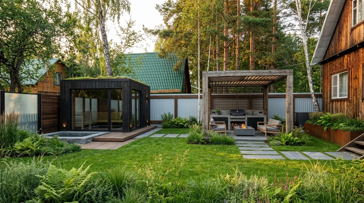 Дизайн участка в стиле Эко/Натуральный — фото участка от нейросети RoomGPT