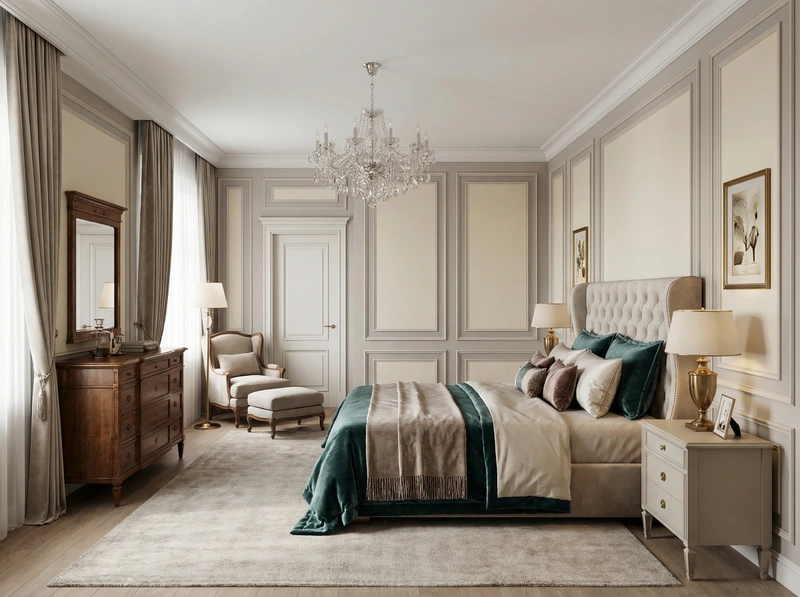 Дизайн интерьера в стиле Классика — Спальня от нейросети RoomGPT