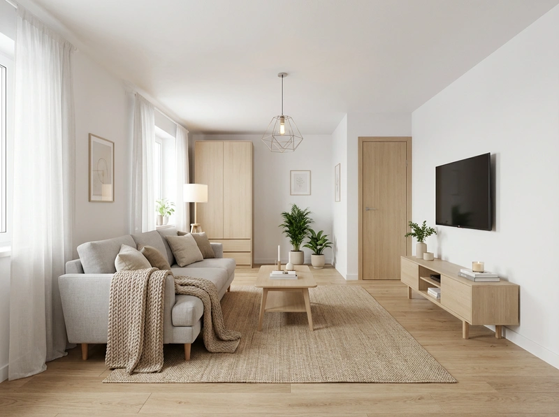 Дизайн интерьера в стиле Хюгге — Гостиная от нейросети RoomGPT