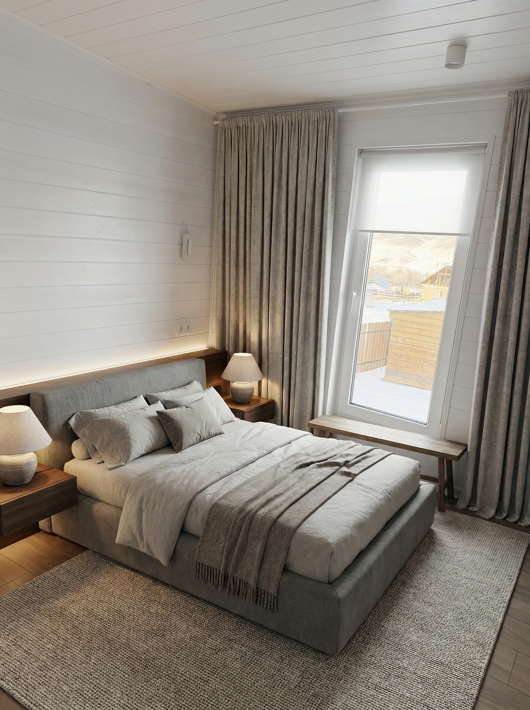 Дизайн спальни в стиле Минимализм — фото интерьера от нейросети RoomGPT