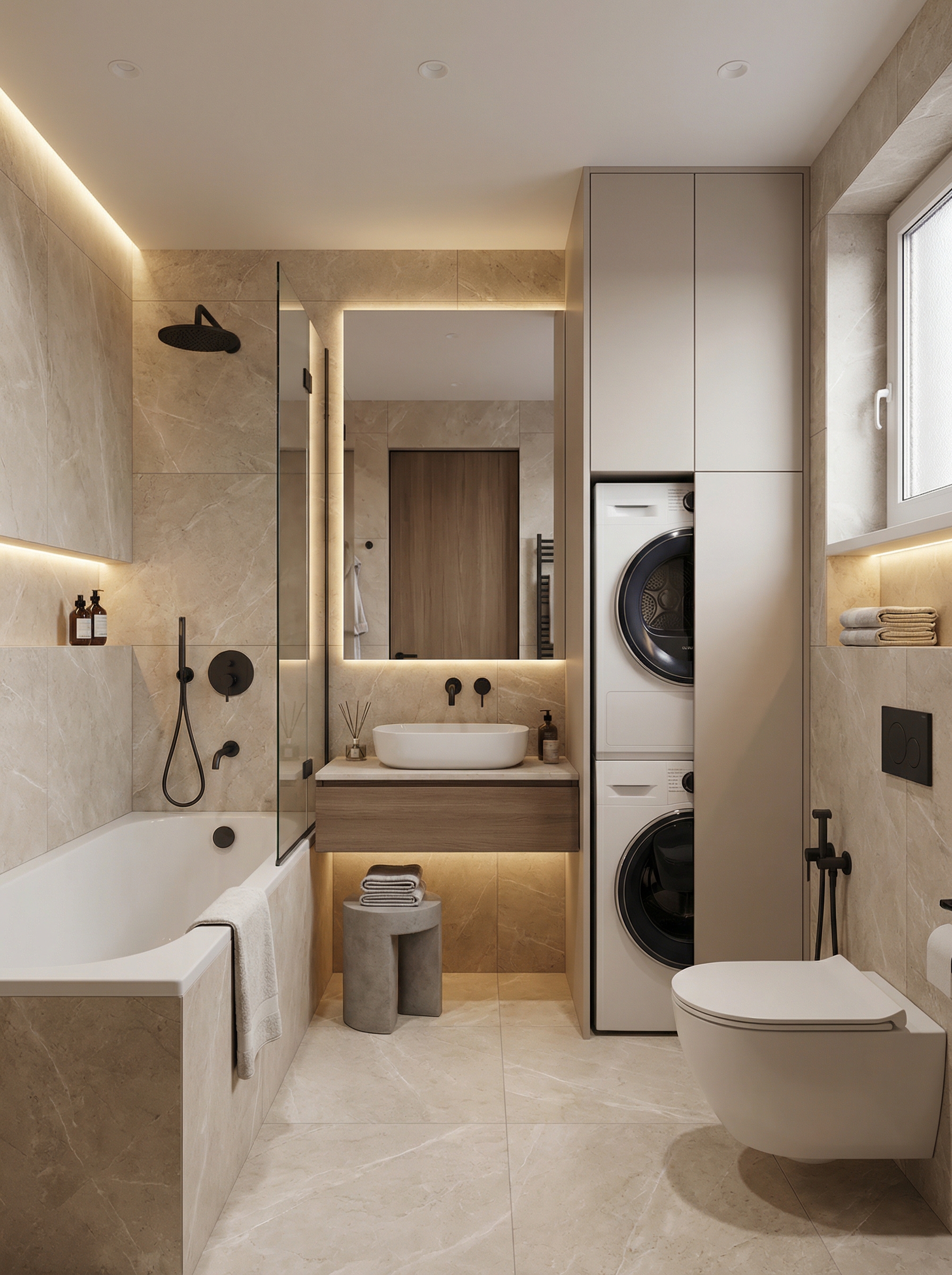 Дизайн ванной в стиле Минимализм — фото интерьера от нейросети RoomGPT