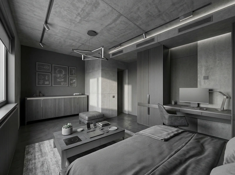 Дизайн интерьера в стиле Блэктэк — Гостиная от нейросети RoomGPT