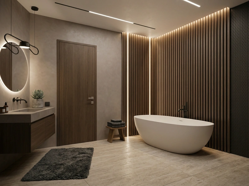 Дизайн ванной в стиле Лофт — фото интерьера от нейросети RoomGPT