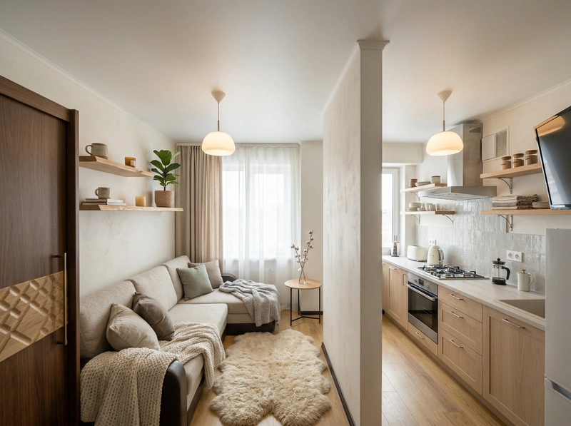 Дизайн интерьера в стиле Хюгге — Гостиная от нейросети RoomGPT