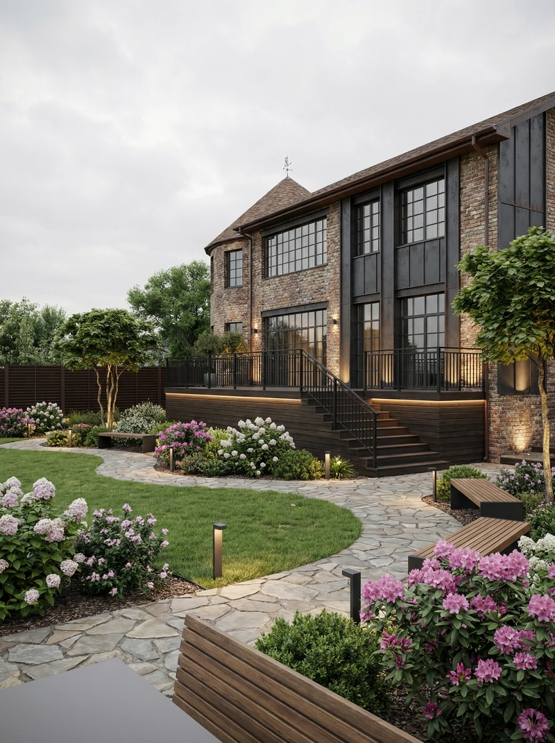 Дизайн интерьера в стиле Лофт — Фасад от нейросети RoomGPT