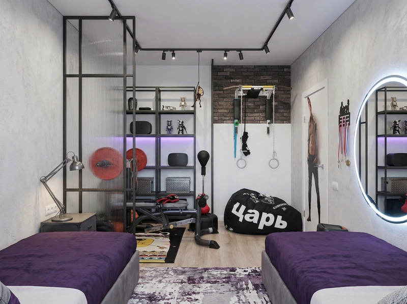 Дизайн детской в стиле Лофт — фото интерьера от нейросети RoomGPT