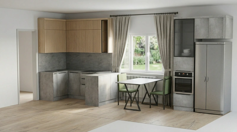 Дизайн кухни в стиле Без стиля — фото интерьера от нейросети RoomGPT