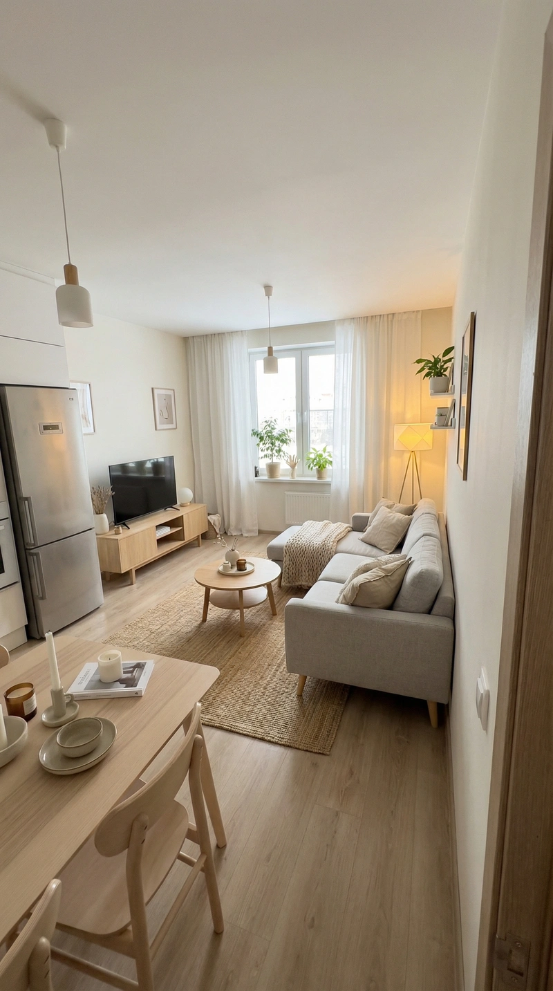 Дизайн интерьера в стиле Хюгге — Гостиная от нейросети RoomGPT