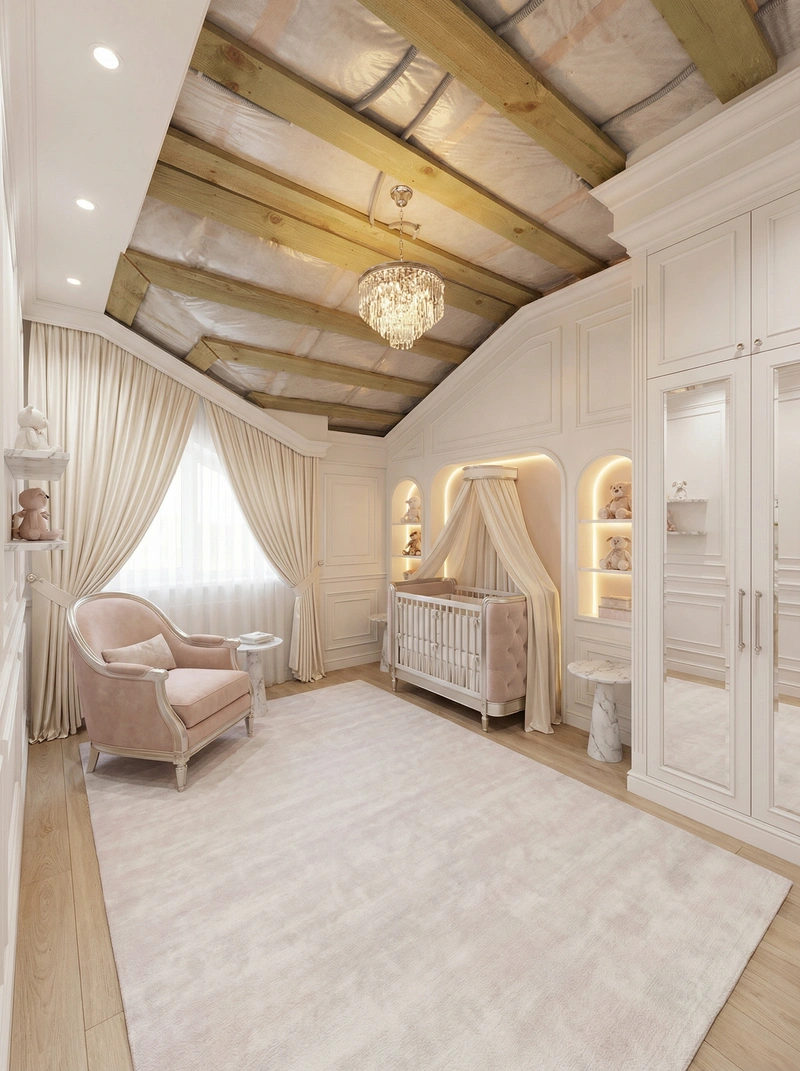 Дизайн детской в стиле Классика — фото интерьера от нейросети RoomGPT