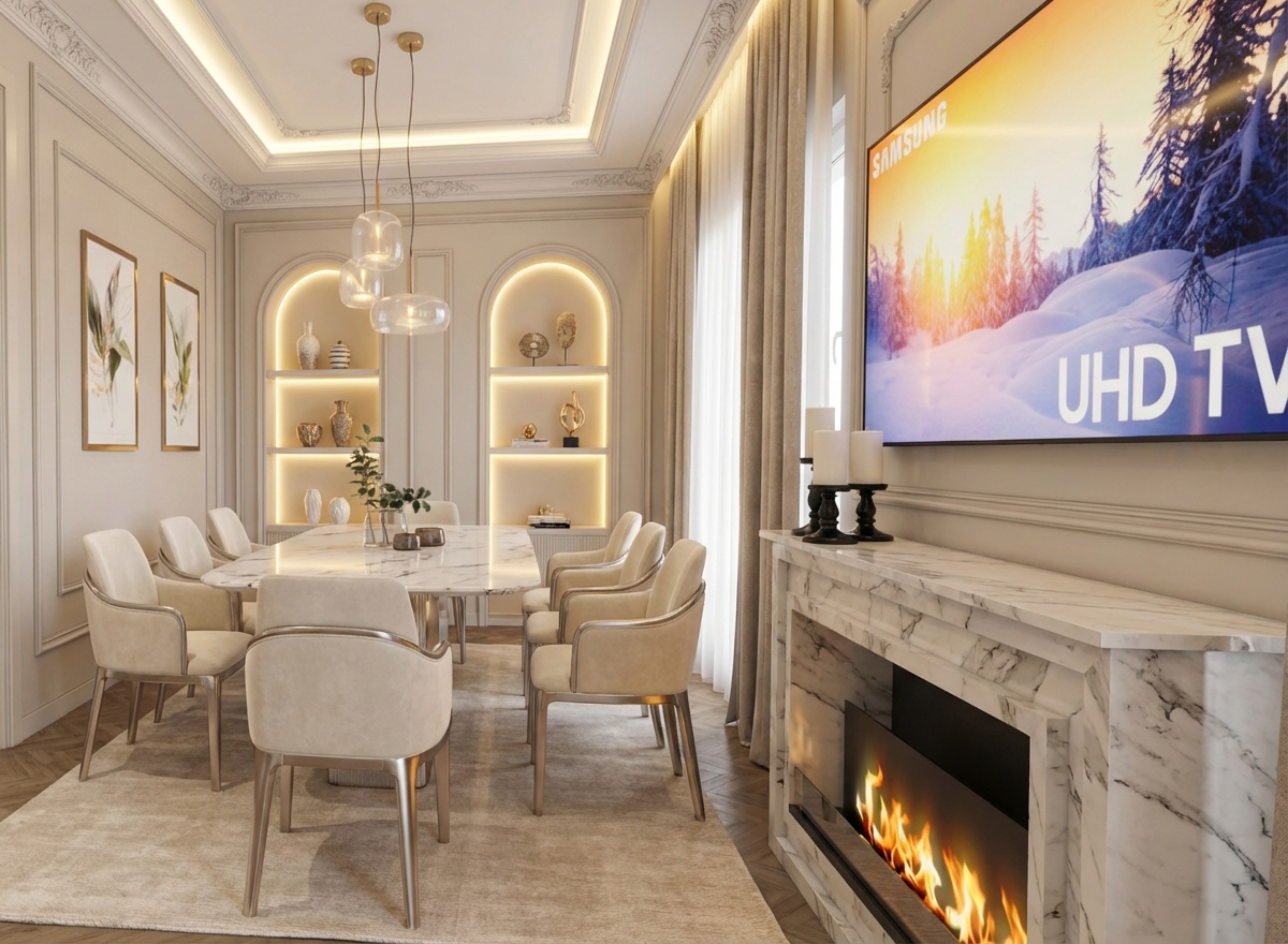 Дизайн гостиной в стиле Классика — фото интерьера от нейросети RoomGPT