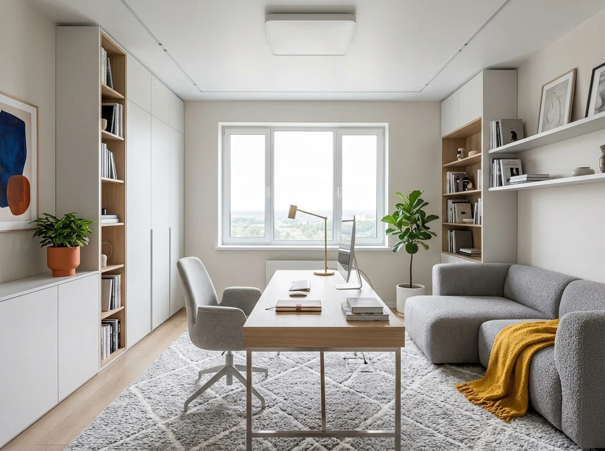 Дизайн кабинета в стиле Сканди — фото интерьера от нейросети RoomGPT