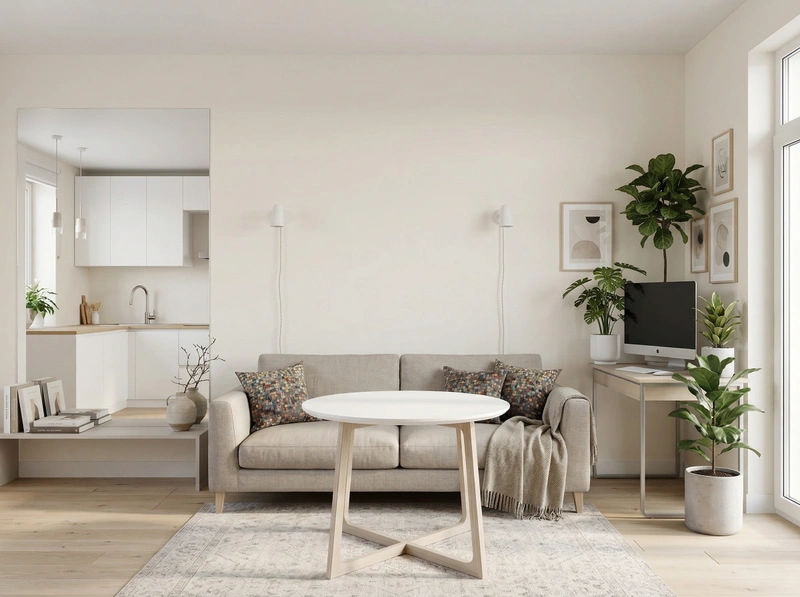 Дизайн гостиной в стиле Сканди — фото интерьера от нейросети RoomGPT