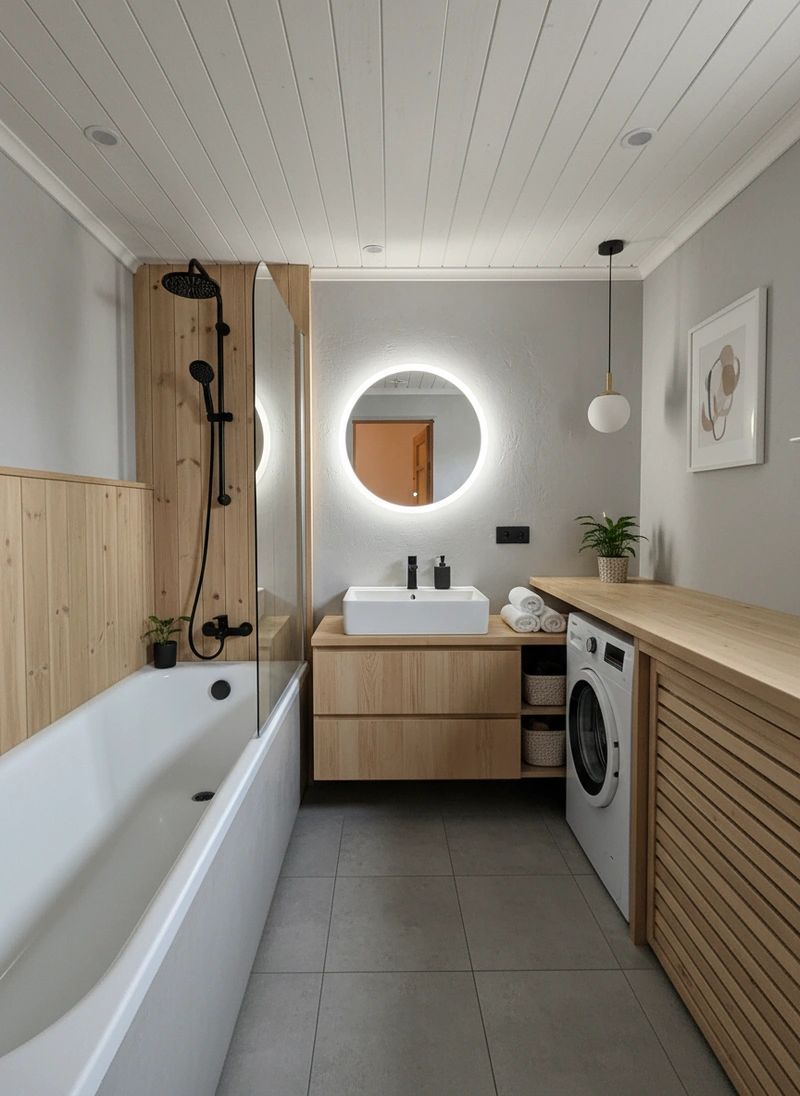 Дизайн интерьера в стиле Хюгге — Ванная от нейросети RoomGPT