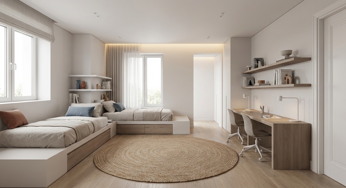 Дизайн детской в стиле Минимализм — фото интерьера от нейросети RoomGPT