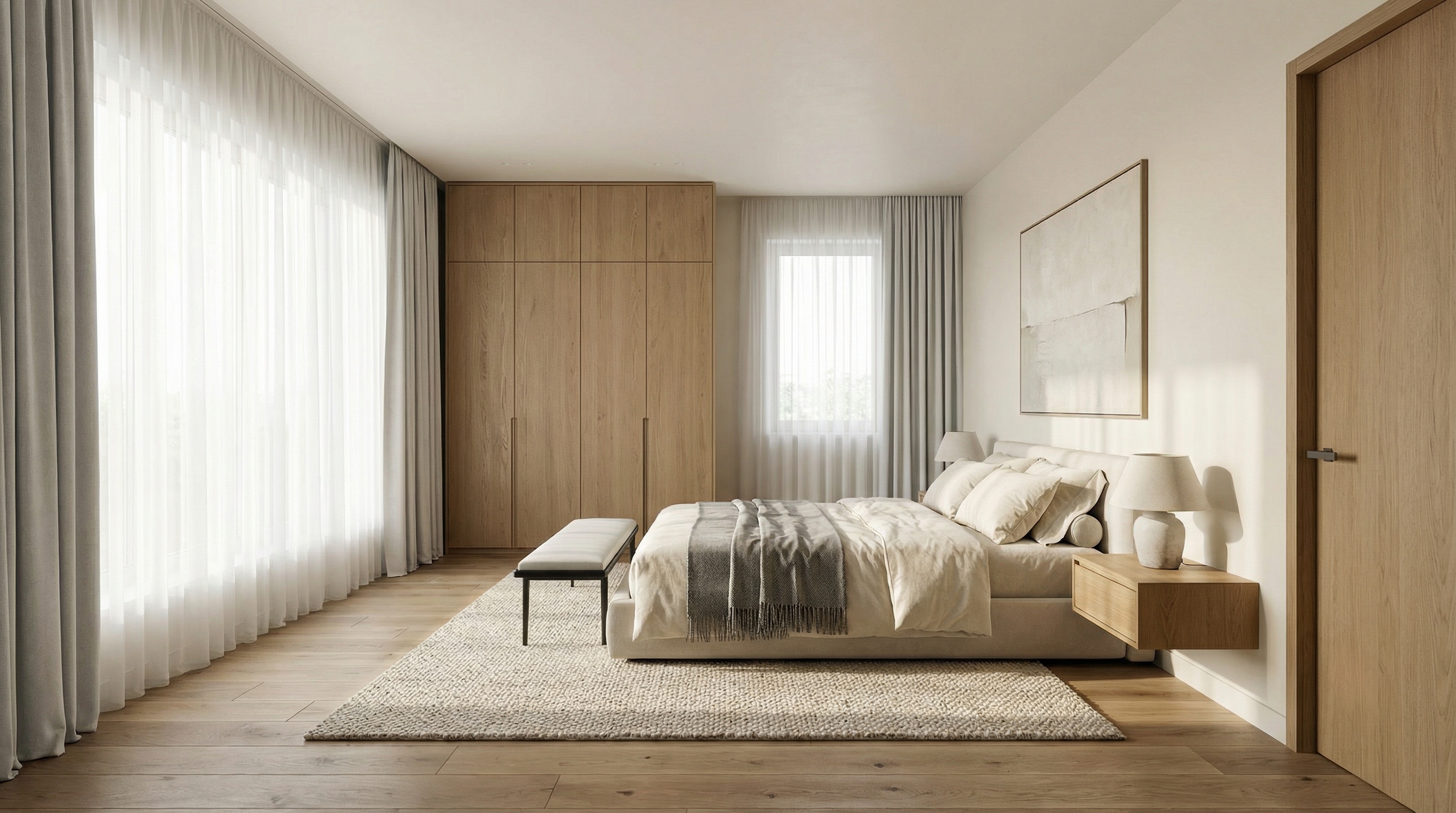 Дизайн спальни в стиле Минимализм — фото интерьера от нейросети RoomGPT