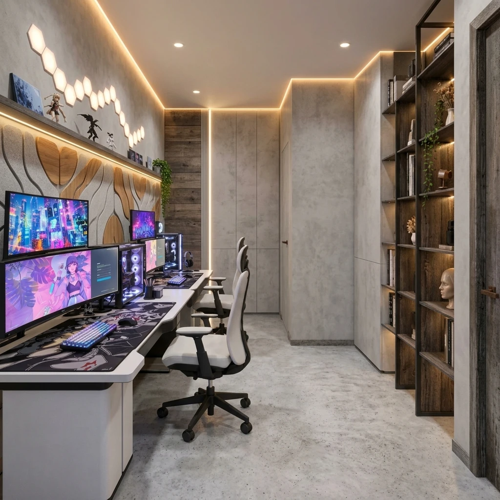 Дизайн кабинета в стиле Лофт — фото интерьера от нейросети RoomGPT