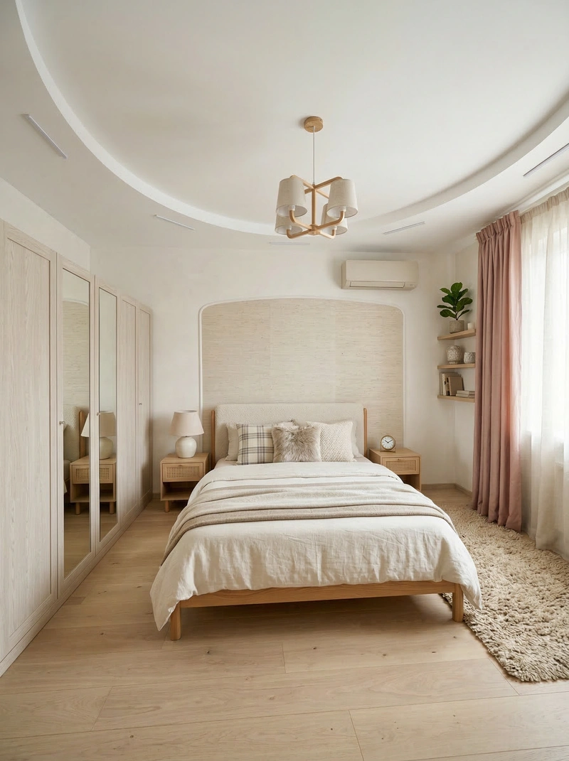 Дизайн спальни в стиле Хюгге — фото интерьера от нейросети RoomGPT