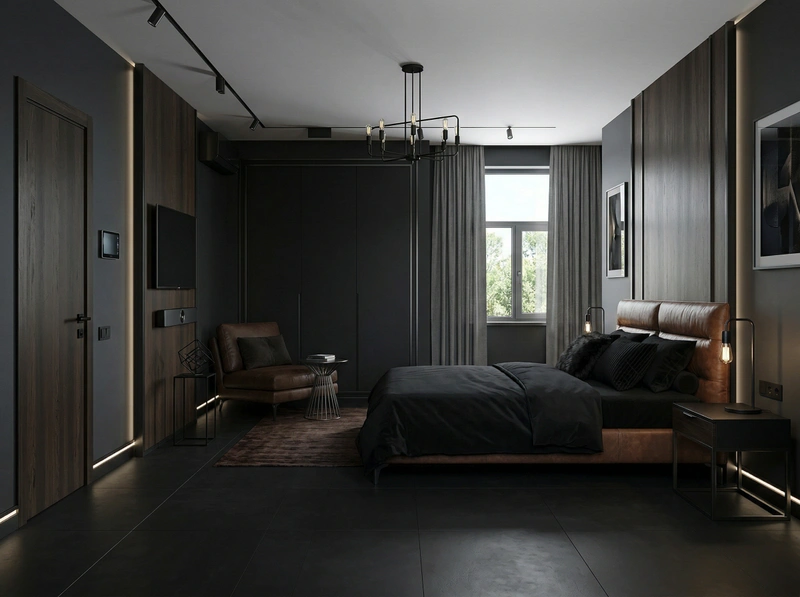 Дизайн гостиной в стиле Блэктэк — фото интерьера от нейросети RoomGPT