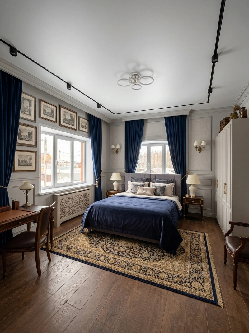 Дизайн спальни в стиле Классика — фото интерьера от нейросети RoomGPT
