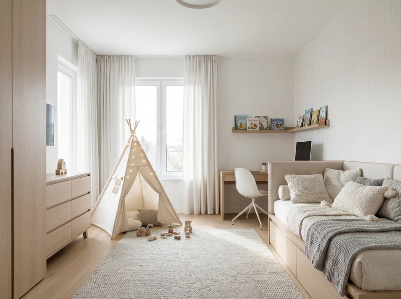 Дизайн интерьера в стиле Хюгге — Детская от нейросети RoomGPT