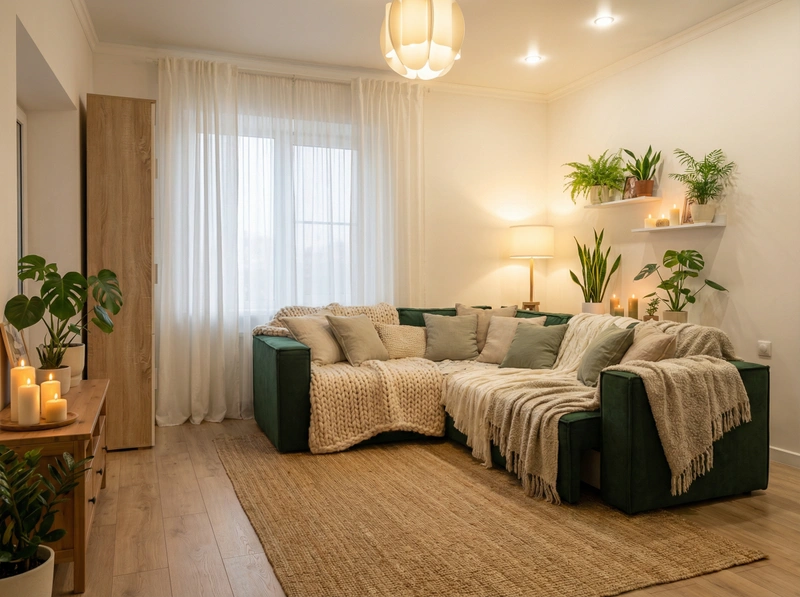 Дизайн интерьера в стиле Хюгге — Гостиная от нейросети RoomGPT