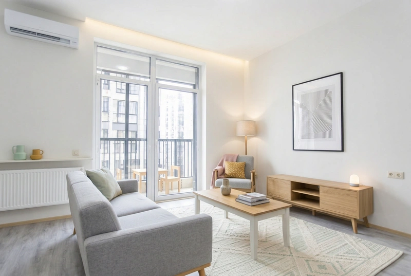 Дизайн гостиной в стиле Сканди — фото интерьера от нейросети RoomGPT