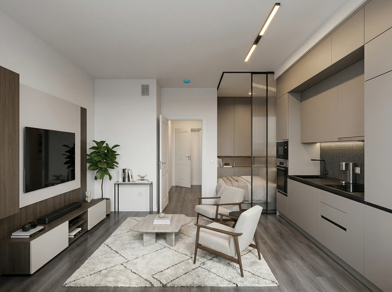 Дизайн кухни в стиле Минимализм — фото интерьера от нейросети RoomGPT