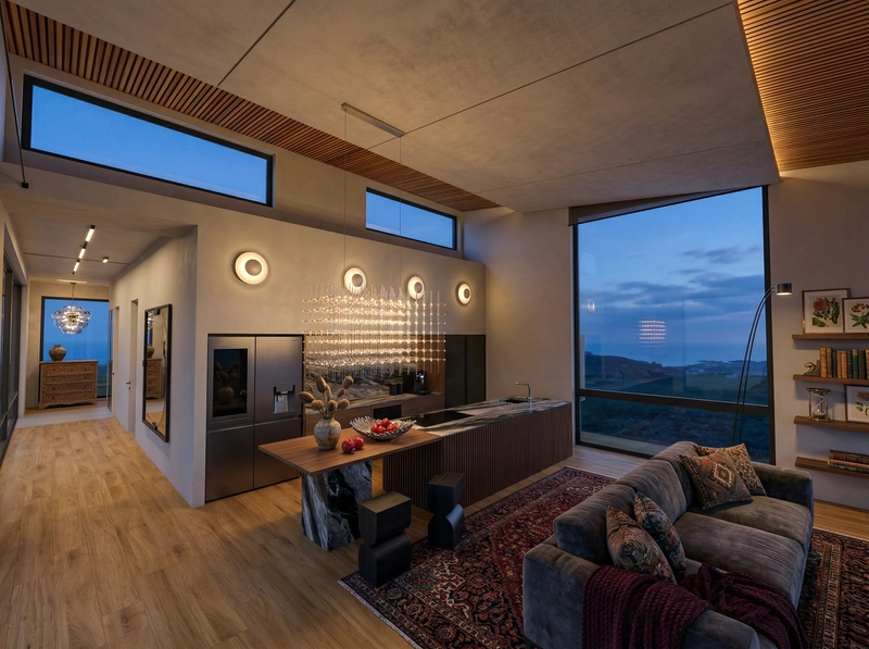 Дизайн интерьера в стиле Эклектика — Гостиная от нейросети RoomGPT