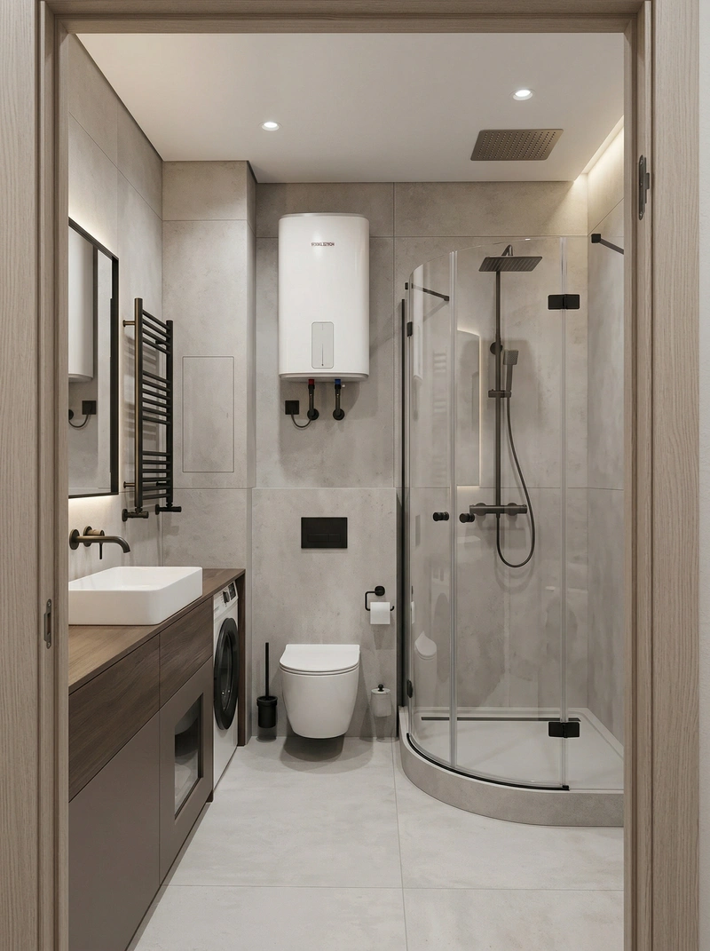 Дизайн ванной в стиле Минимализм — фото интерьера от нейросети RoomGPT