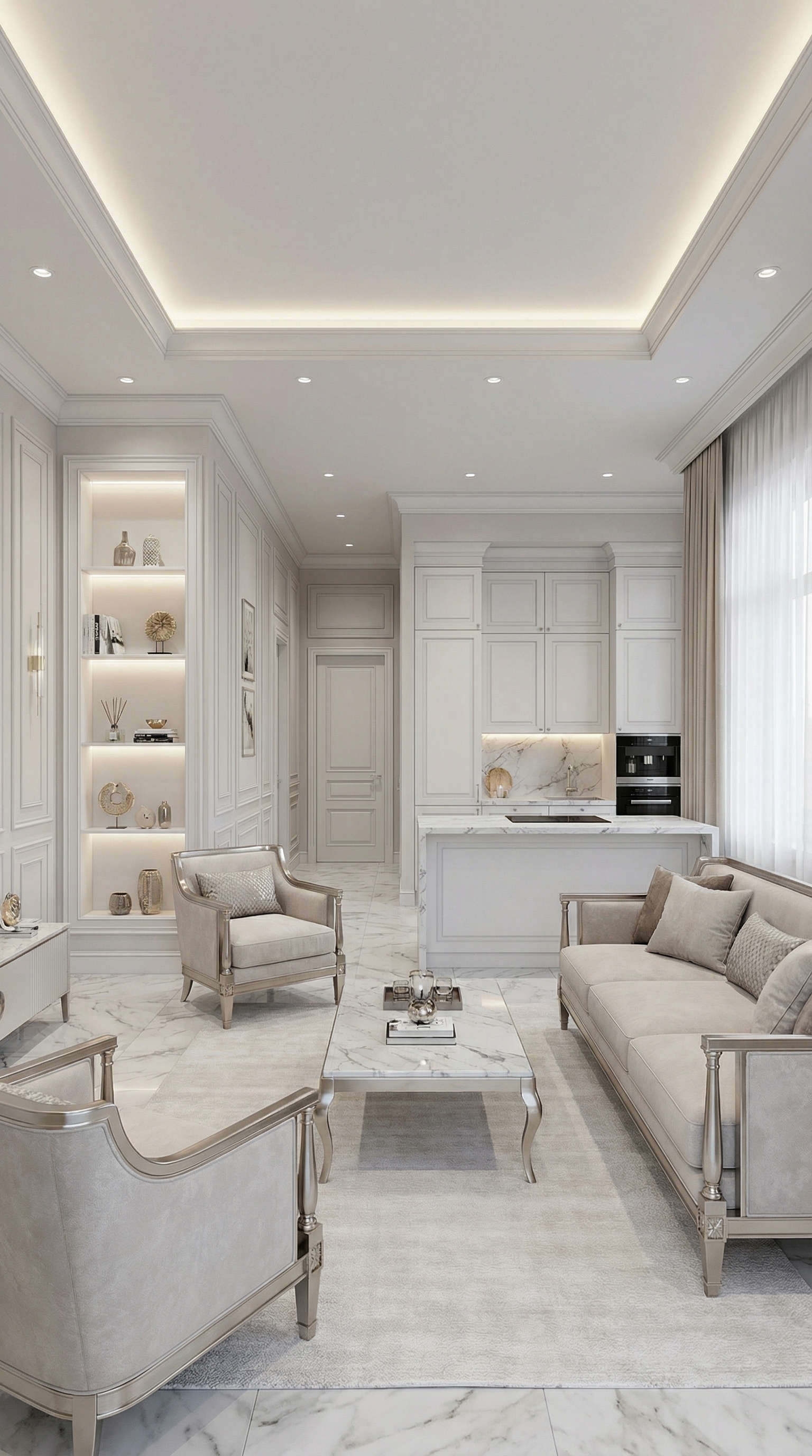 Дизайн гостиной в стиле Классика — фото интерьера от нейросети RoomGPT