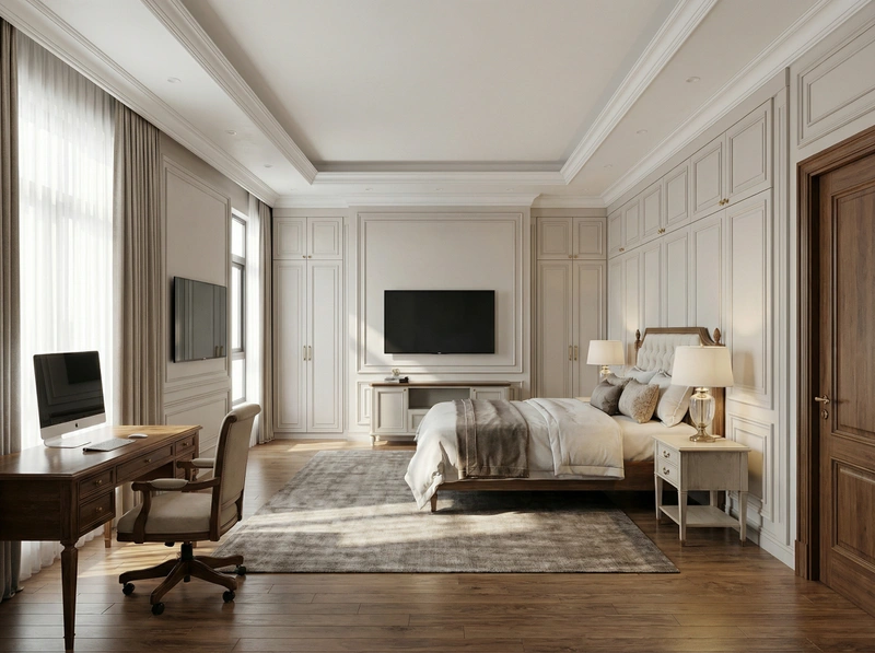 Дизайн интерьера в стиле Классика — Спальня от нейросети RoomGPT