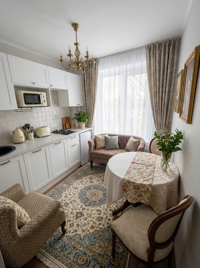 Дизайн интерьера в стиле Классика — Гостиная от нейросети RoomGPT