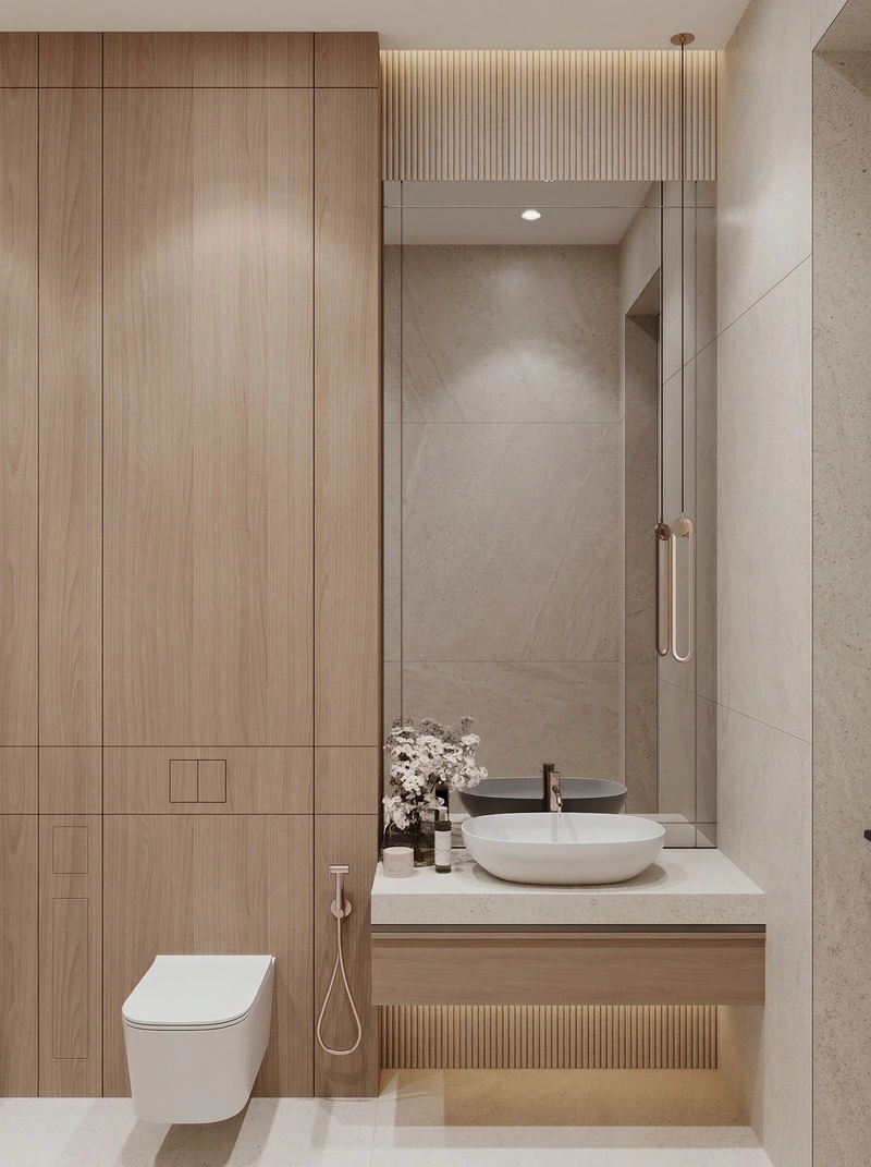 Дизайн ванной в стиле Минимализм — фото интерьера от нейросети RoomGPT