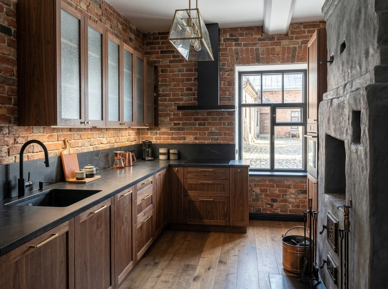 Дизайн кухни в стиле Лофт — фото интерьера от нейросети RoomGPT