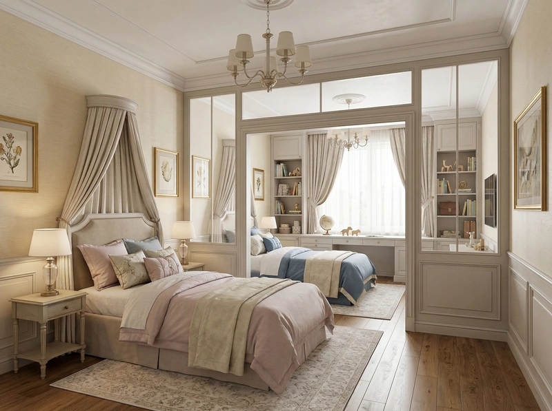 Дизайн детской в стиле Классика — фото интерьера от нейросети RoomGPT