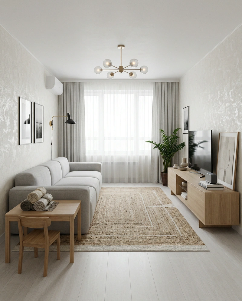 Дизайн интерьера в стиле Сканди — Гостиная от нейросети RoomGPT