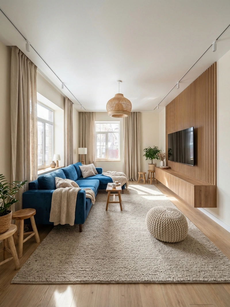 Дизайн интерьера в стиле Хюгге — Гостиная от нейросети RoomGPT