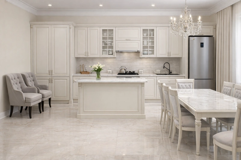 Дизайн интерьера в стиле Классика — Кухня от нейросети RoomGPT